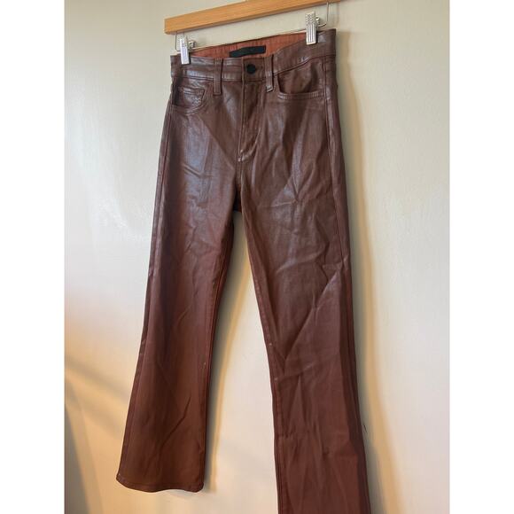 NEW Joe's Jeans The Callie Wax Coated High Rise Bootcut Brown Denim Jean - Picture 3 of 10